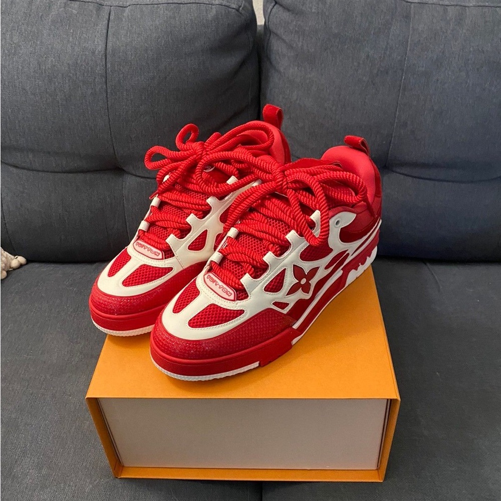 Louis Vuitton LV skate sneaker red and white